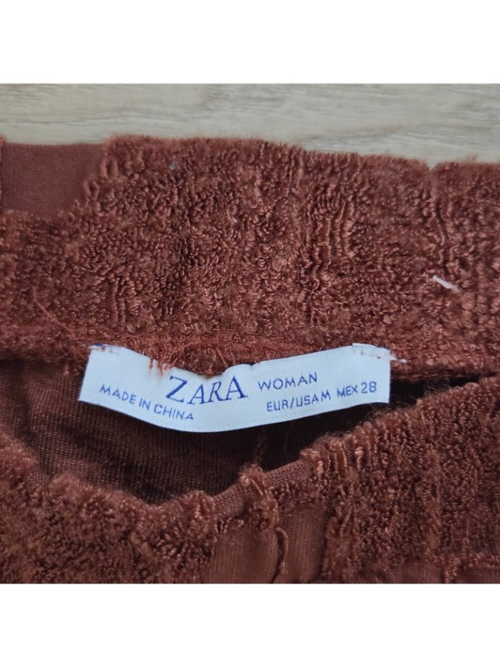 Zara Womens Wide Leg Flowy Embroidered Pants Terracotta Rust Size Medium - Picture 3 of 5